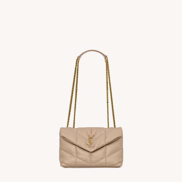 Yves Saint Laurent Taupe Quilted Chain Shoulder Bag - Picture 1 of 8
